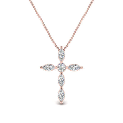 1 Ct. Marquise Diamond Cross Pendant Fascinating Diamonds