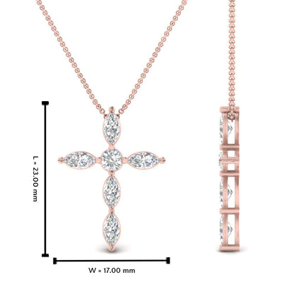 1 Ct. Marquise Diamond Cross Pendant Fascinating Diamonds