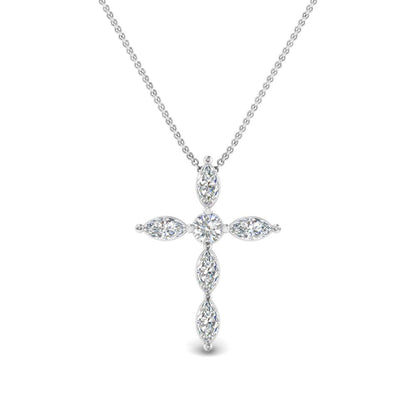 1 Ct. Marquise Diamond Cross Pendant Fascinating Diamonds