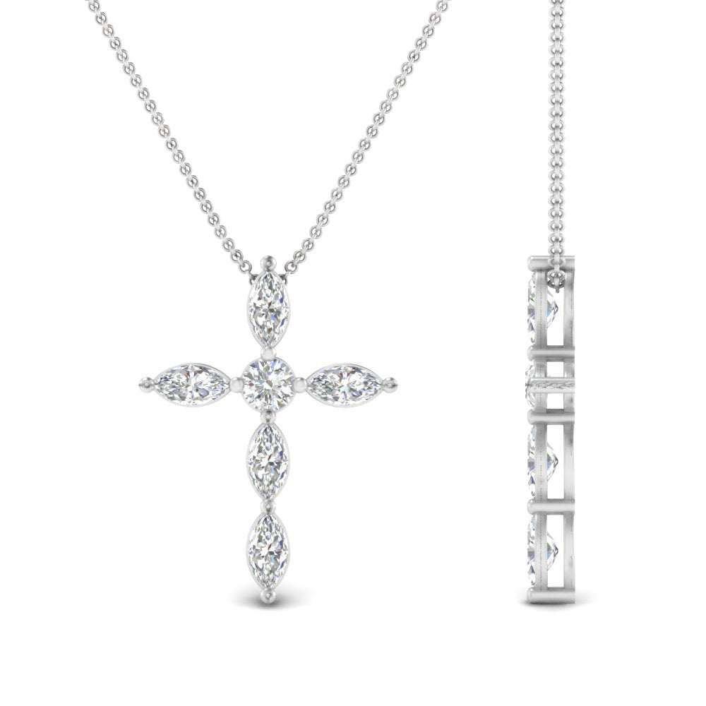 1 Ct. Marquise Diamond Cross Pendant Fascinating Diamonds