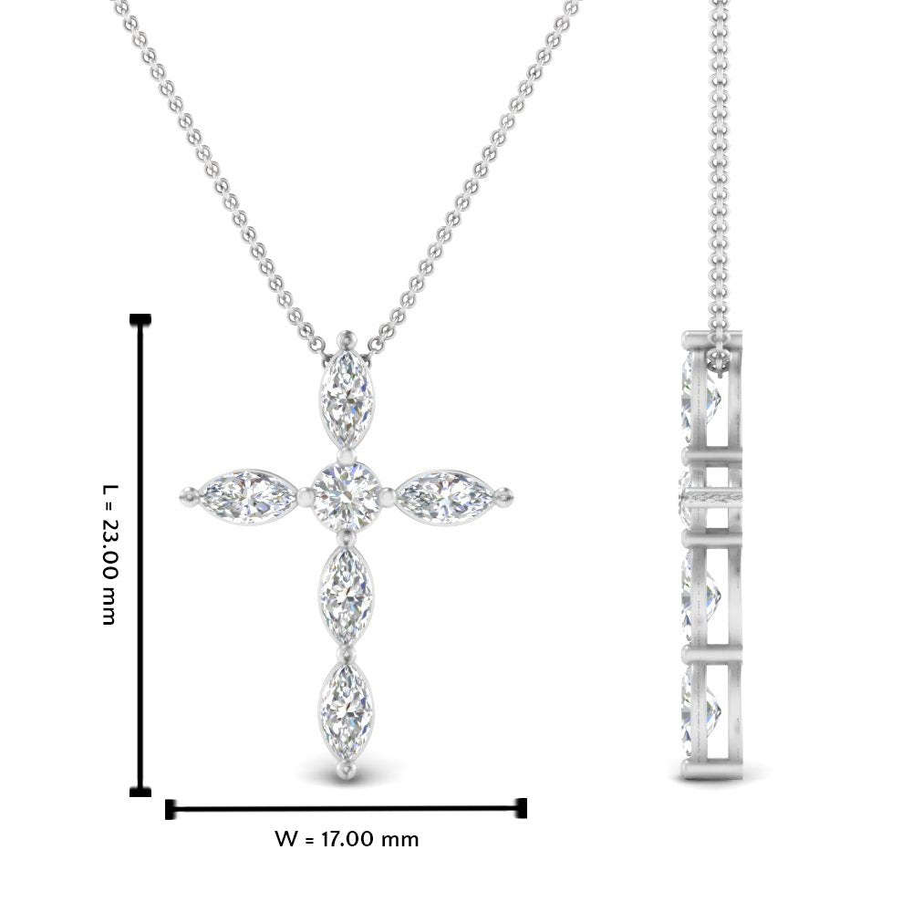 1 Ct. Marquise Diamond Cross Pendant Fascinating Diamonds