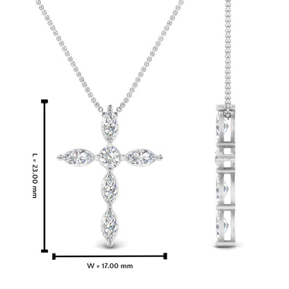1 Ct. Marquise Diamond Cross Pendant Fascinating Diamonds