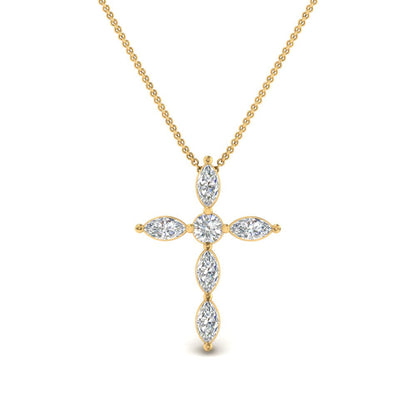 1 Ct. Marquise Diamond Cross Pendant Fascinating Diamonds