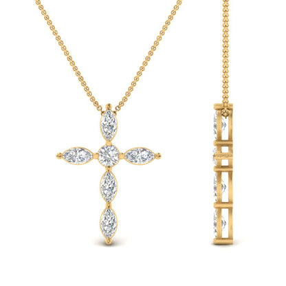 1 Ct. Marquise Diamond Cross Pendant Fascinating Diamonds