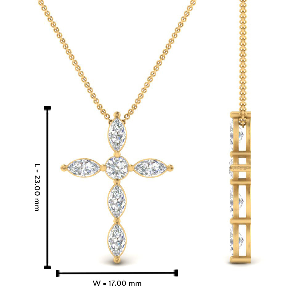 1 Ct. Marquise Diamond Cross Pendant Fascinating Diamonds