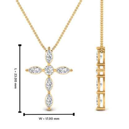1 Ct. Marquise Diamond Cross Pendant Fascinating Diamonds