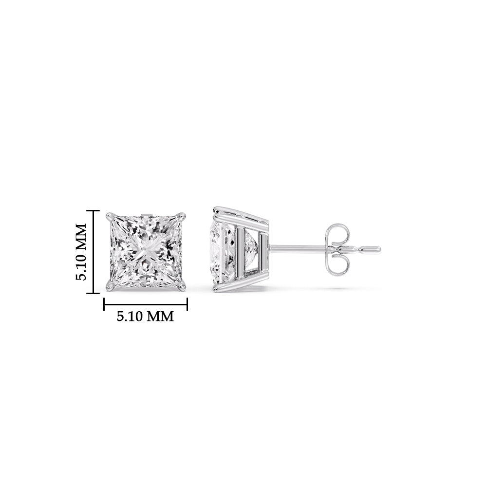 Princess Cut Diamond Stud Earring Fascinating Diamonds