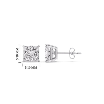 Princess Cut Diamond Stud Earring Fascinating Diamonds