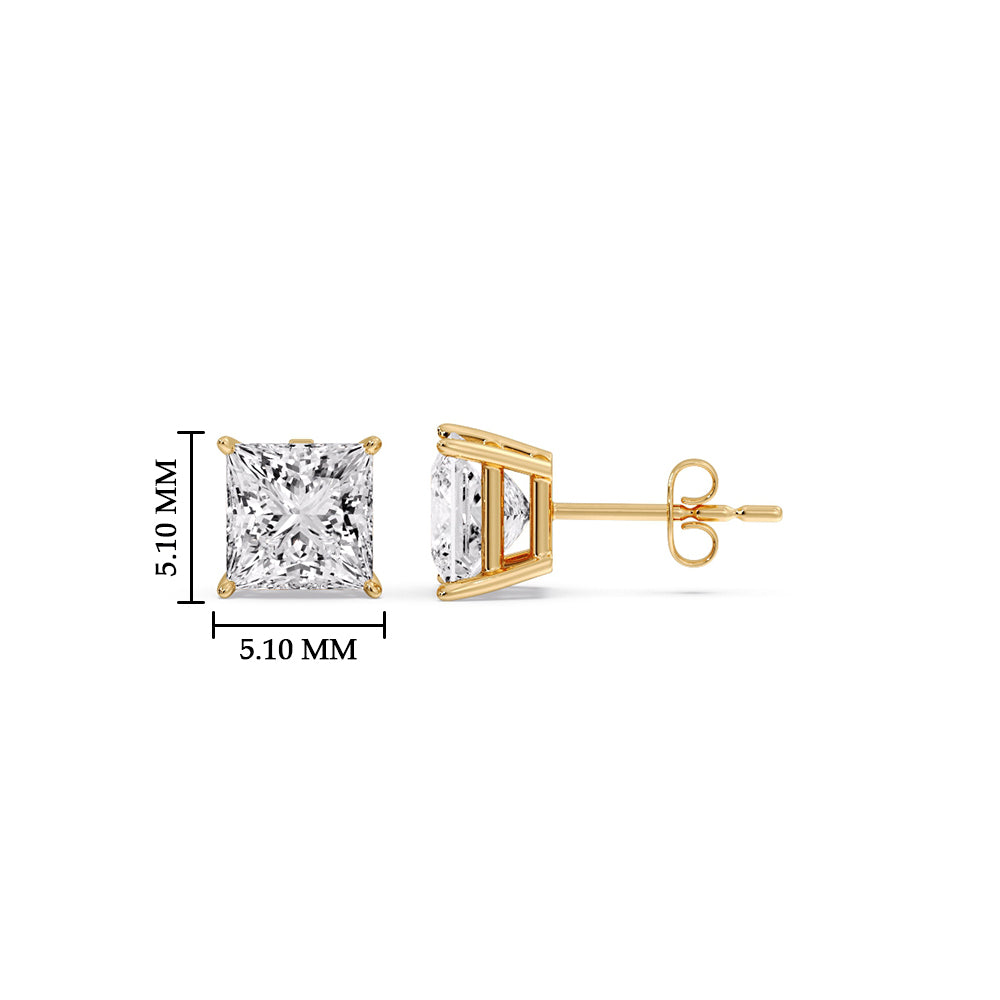 Princess Cut Diamond Stud Earring Fascinating Diamonds