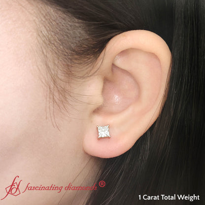 Princess Cut Diamond Stud Earring Fascinating Diamonds