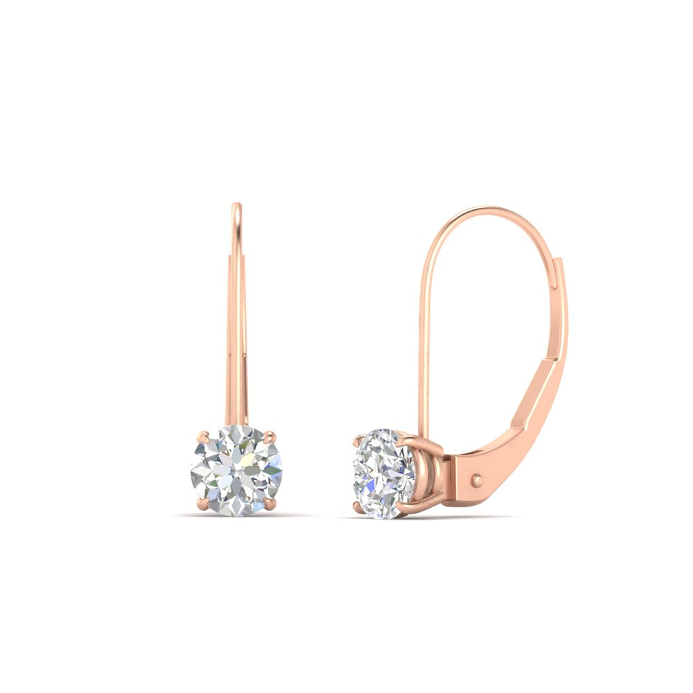 1 Carat Round Diamond Lever Back Earrings Fascinating Diamonds