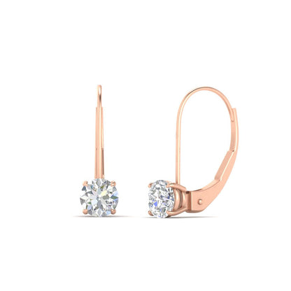 1 Carat Round Diamond Lever Back Earrings Fascinating Diamonds