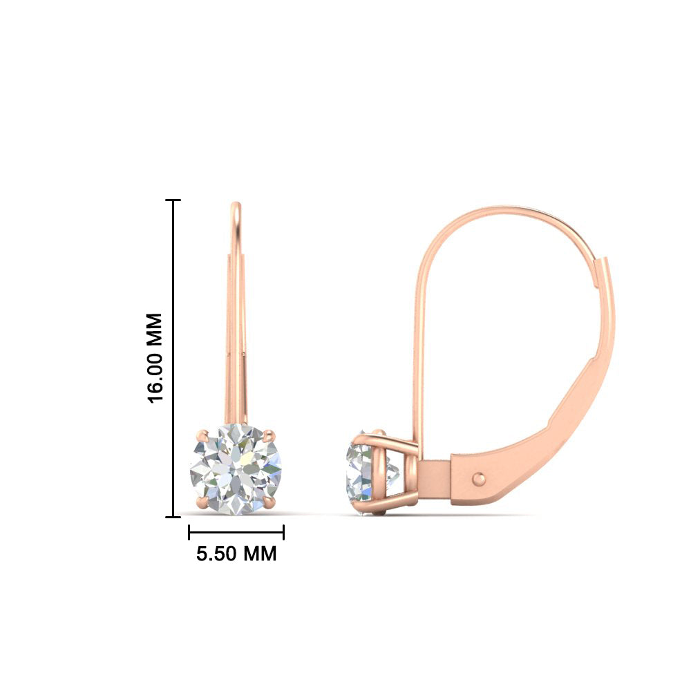 1 Carat Round Diamond Lever Back Earrings Fascinating Diamonds