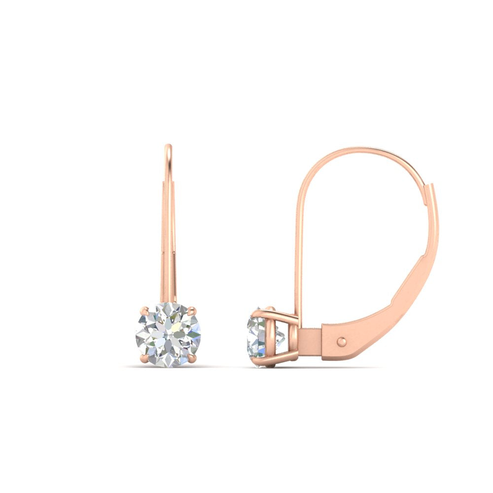 1 Carat Round Diamond Lever Back Earrings Fascinating Diamonds