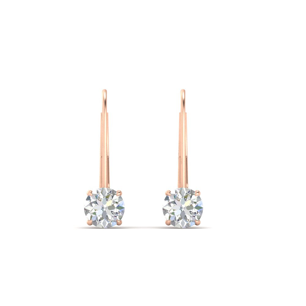 1 Carat Round Diamond Lever Back Earrings Fascinating Diamonds