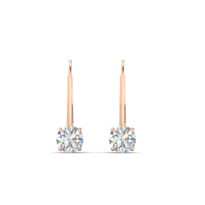 1 Carat Round Diamond Lever Back Earrings Fascinating Diamonds