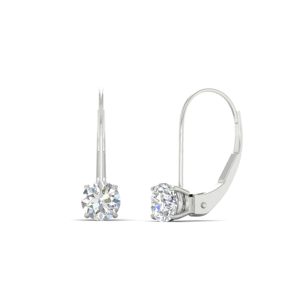 1 Carat Round Diamond Lever Back Earrings Fascinating Diamonds