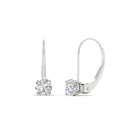 1 Carat Round Diamond Lever Back Earrings Fascinating Diamonds