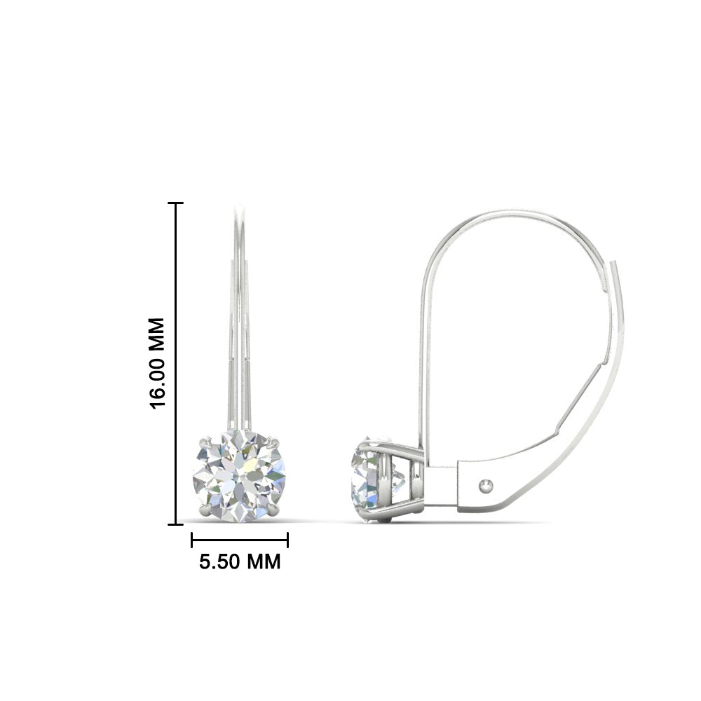 1 Carat Round Diamond Lever Back Earrings Fascinating Diamonds
