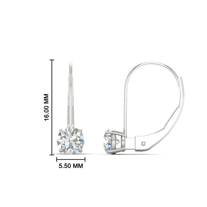 1 Carat Round Diamond Lever Back Earrings Fascinating Diamonds