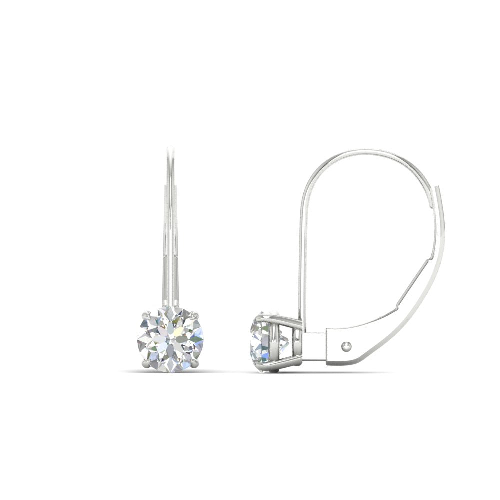 1 Carat Round Diamond Lever Back Earrings Fascinating Diamonds