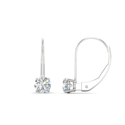 1 Carat Round Diamond Lever Back Earrings Fascinating Diamonds
