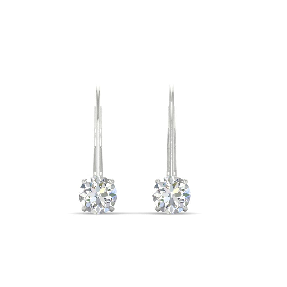 1 Carat Round Diamond Lever Back Earrings Fascinating Diamonds