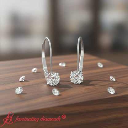 1 Carat Round Diamond Lever Back Earrings Fascinating Diamonds