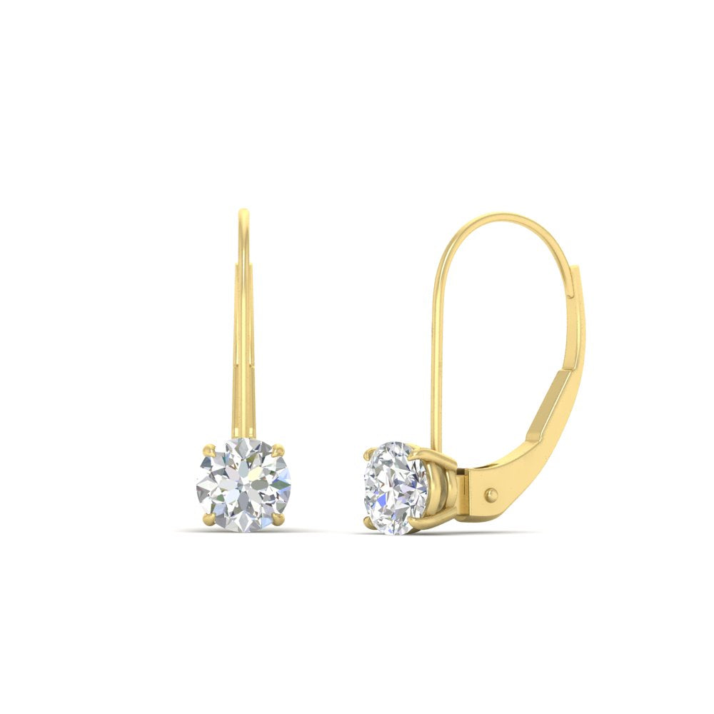1 Carat Round Diamond Lever Back Earrings Fascinating Diamonds