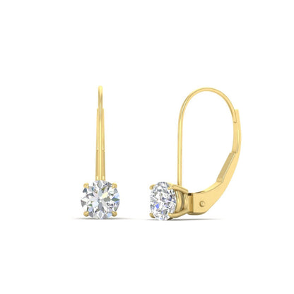 1 Carat Round Diamond Lever Back Earrings Fascinating Diamonds