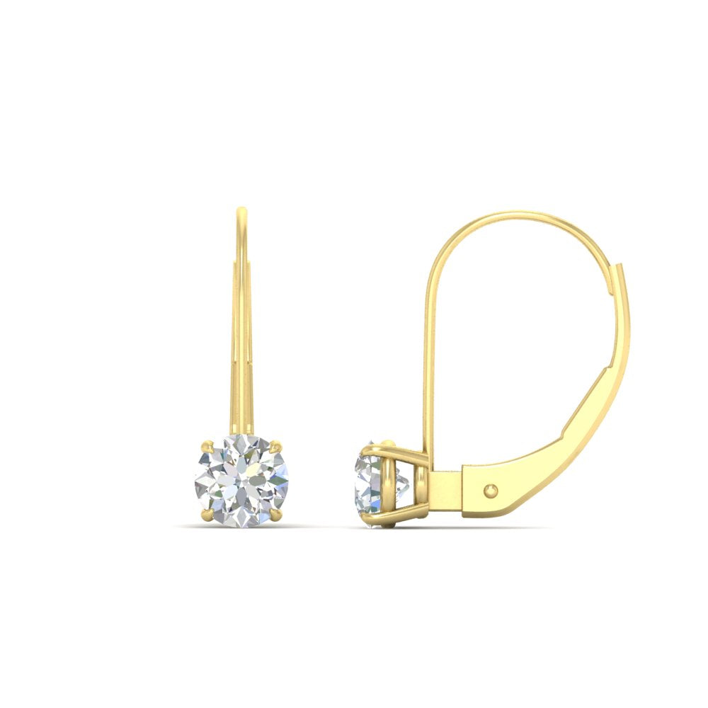 1 Carat Round Diamond Lever Back Earrings Fascinating Diamonds