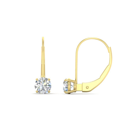 1 Carat Round Diamond Lever Back Earrings Fascinating Diamonds