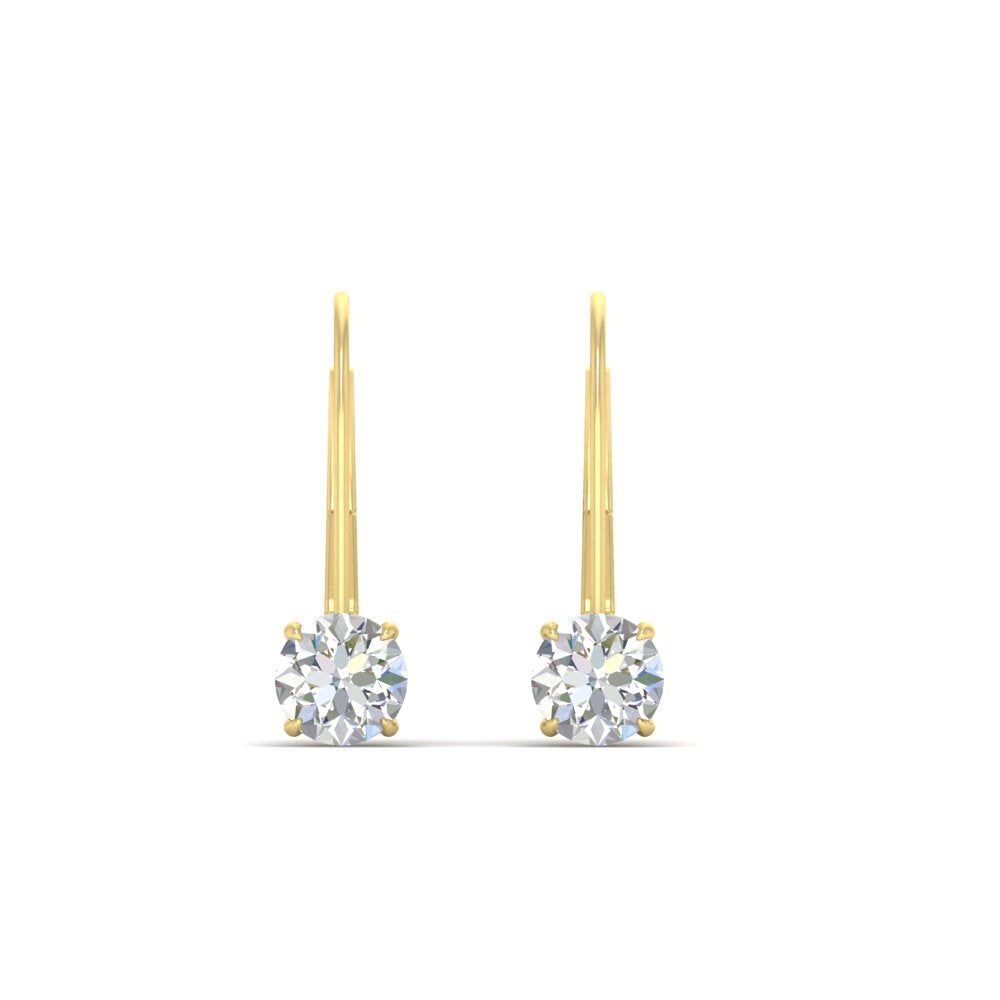 1 Carat Round Diamond Lever Back Earrings Fascinating Diamonds