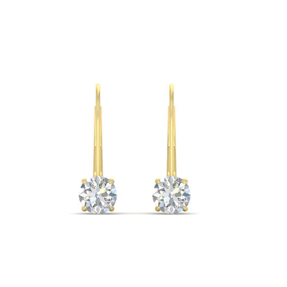 1 Carat Round Diamond Lever Back Earrings Fascinating Diamonds