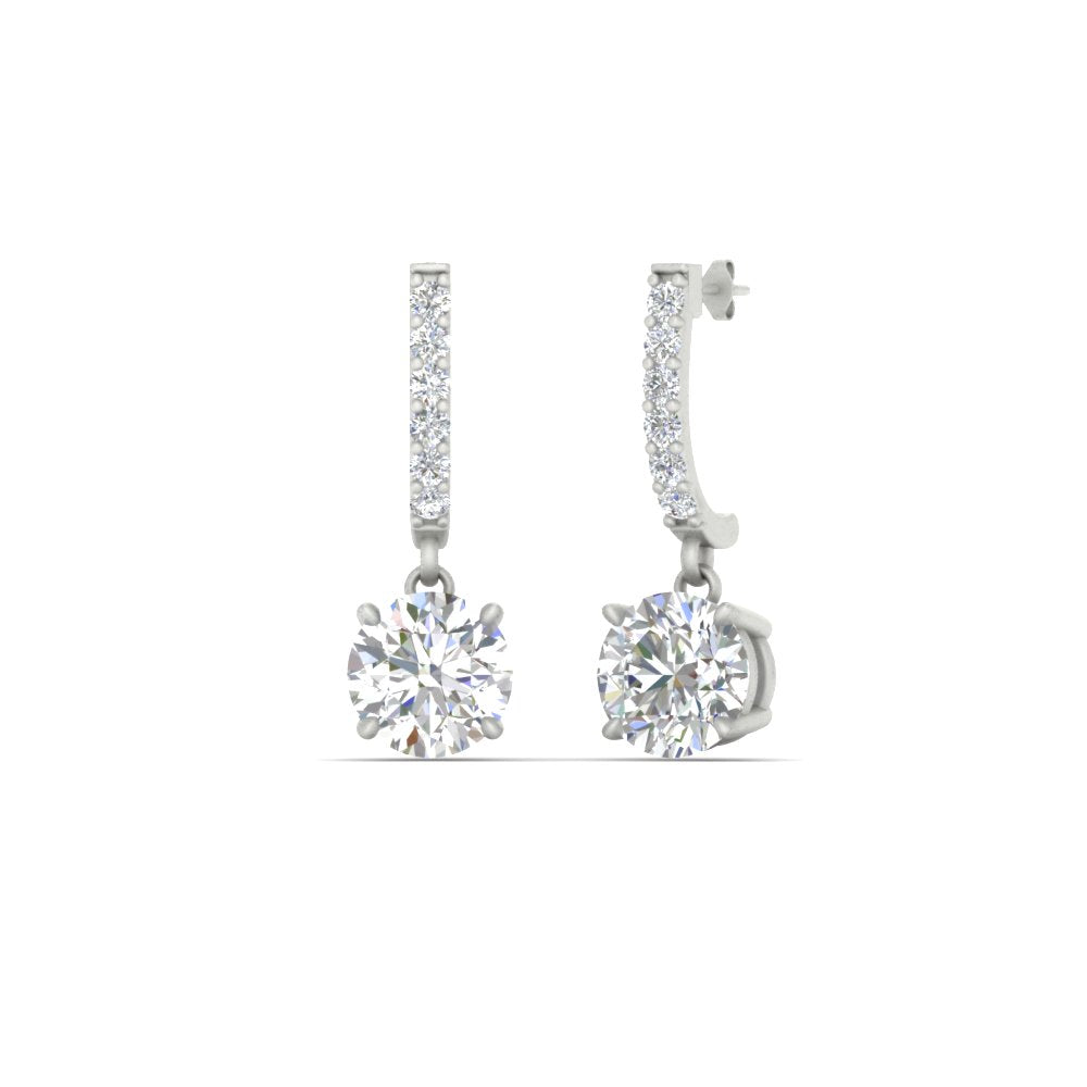 1 Carat Solitaire Diamond Drop Earrings Fascinating Diamonds