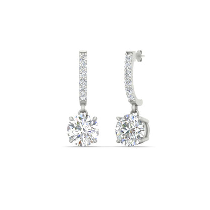 1 Carat Solitaire Diamond Drop Earrings Fascinating Diamonds