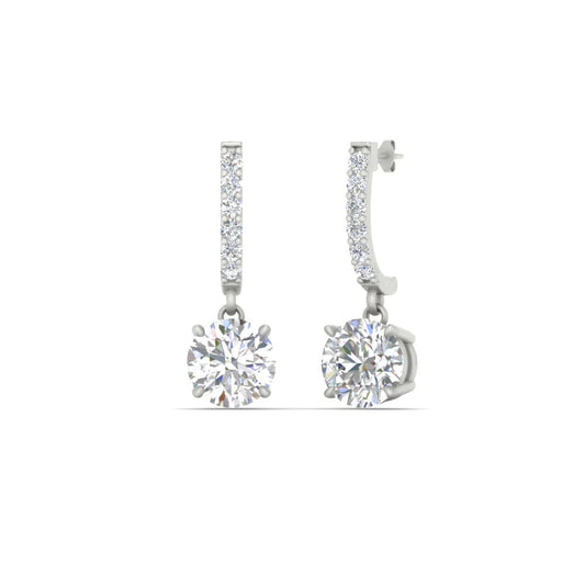 1 Carat Solitaire Diamond Drop Earrings Fascinating Diamonds