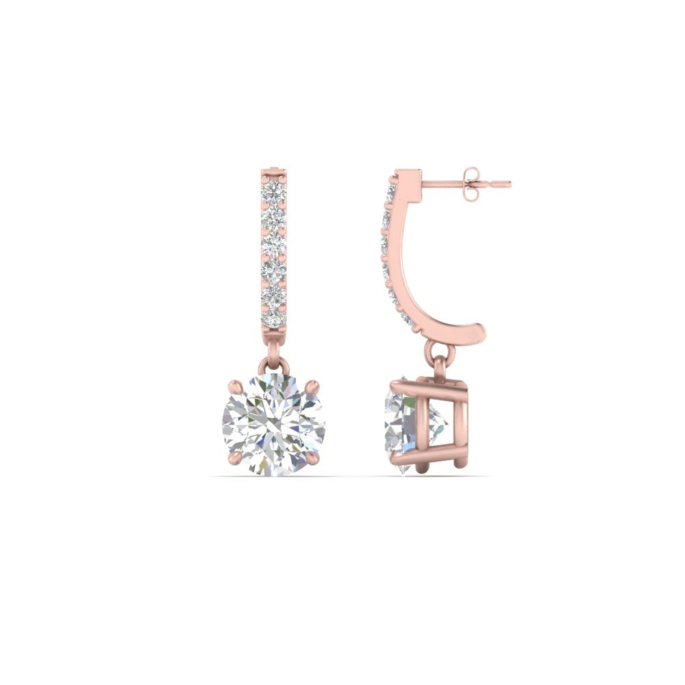 1 Carat Solitaire Diamond Drop Earrings Fascinating Diamonds
