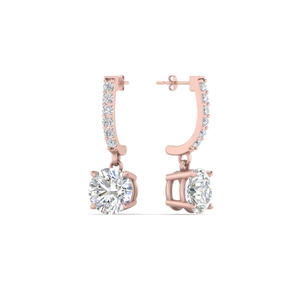 1 Carat Solitaire Diamond Drop Earrings Fascinating Diamonds