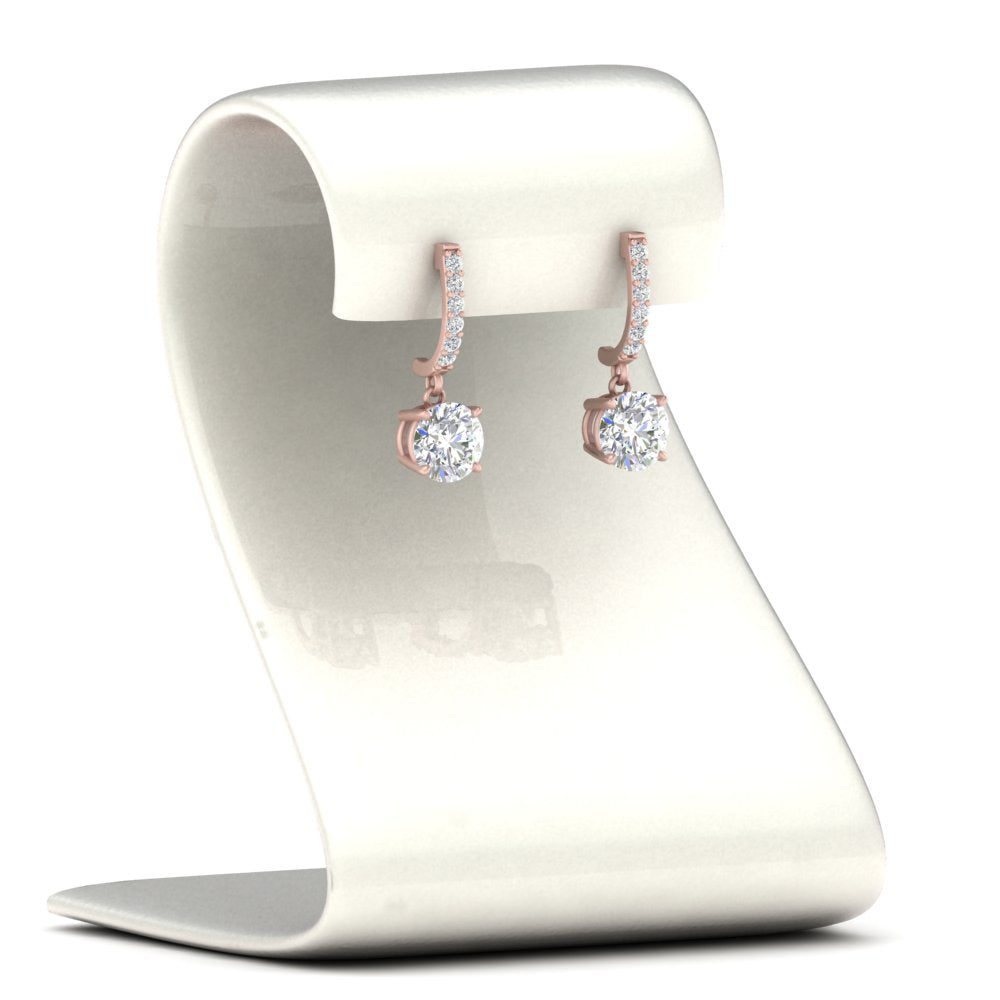 1 Carat Solitaire Diamond Drop Earrings Fascinating Diamonds