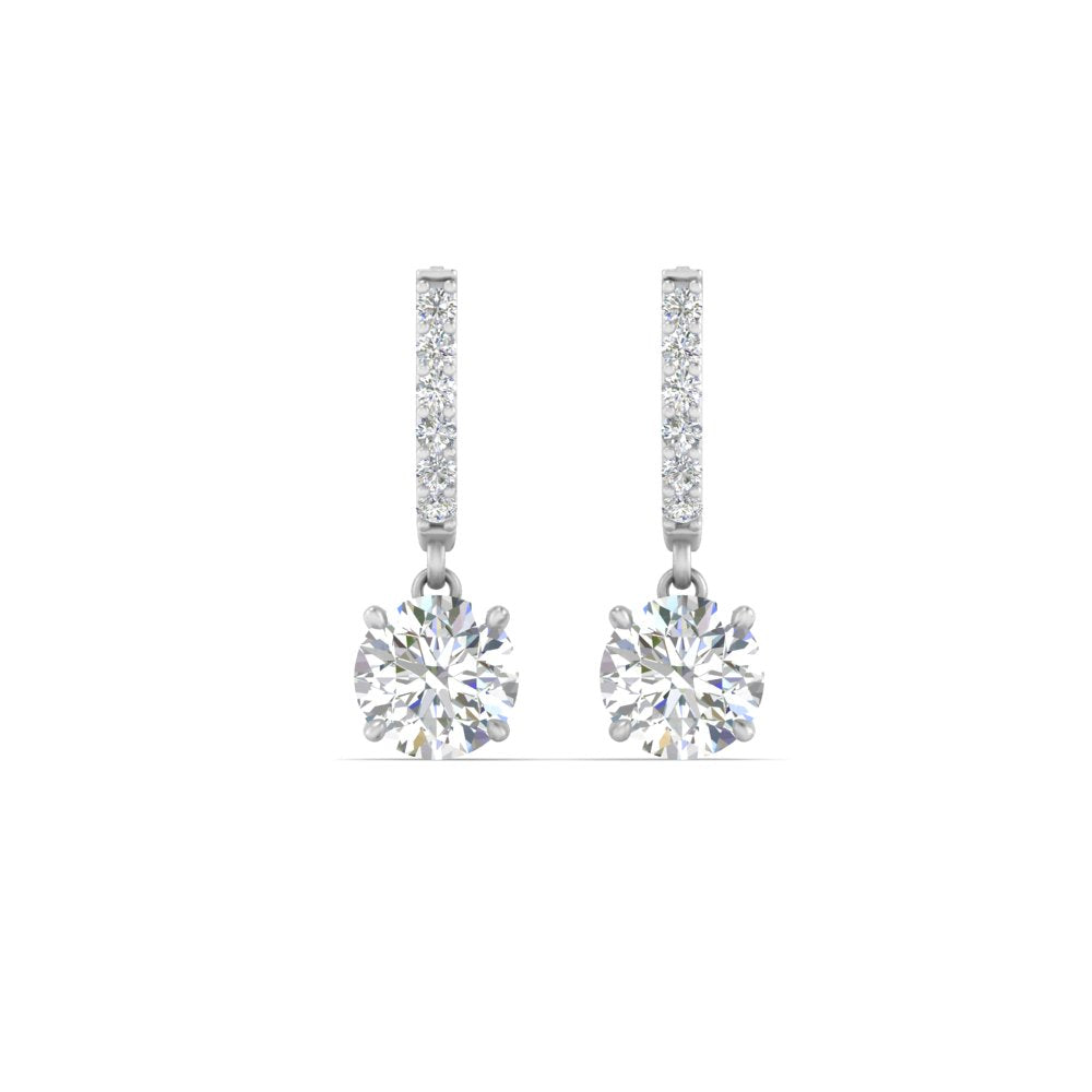 1 Carat Solitaire Diamond Drop Earrings Fascinating Diamonds