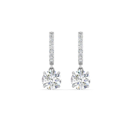 1 Carat Solitaire Diamond Drop Earrings Fascinating Diamonds