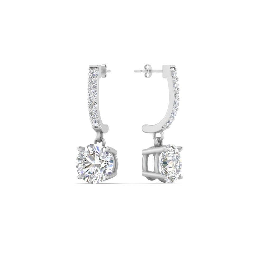 1 Carat Solitaire Diamond Drop Earrings Fascinating Diamonds