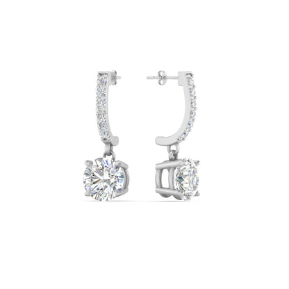 1 Carat Solitaire Diamond Drop Earrings Fascinating Diamonds