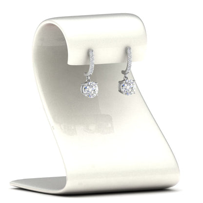 1 Carat Solitaire Diamond Drop Earrings Fascinating Diamonds