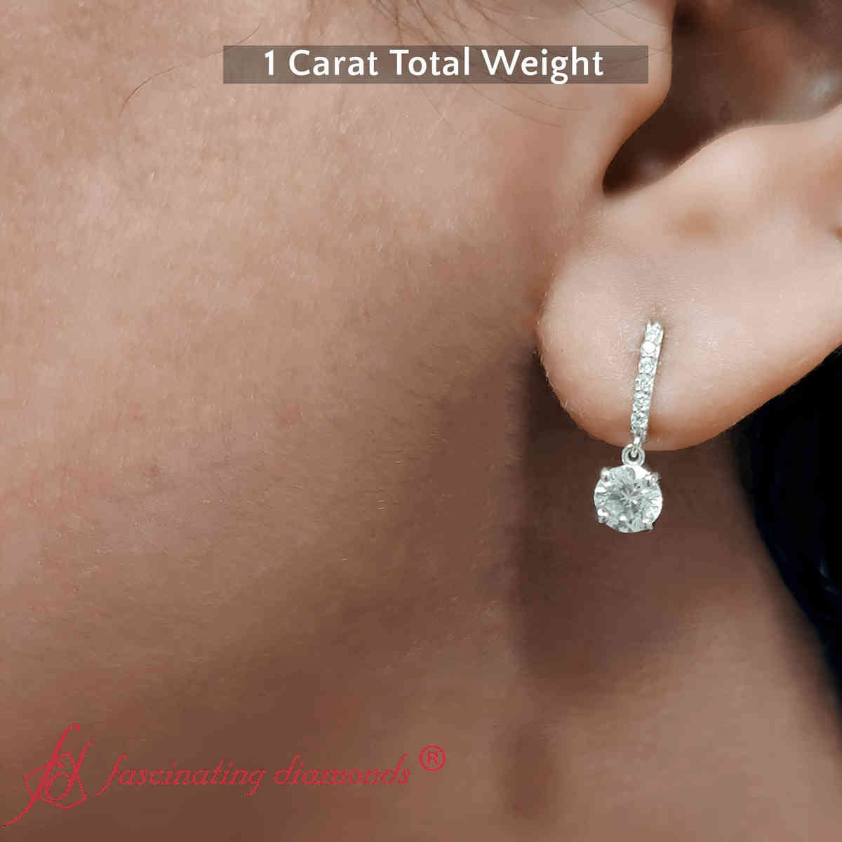 1 Carat Solitaire Diamond Drop Earrings Fascinating Diamonds
