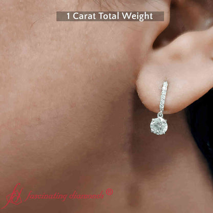 1 Carat Solitaire Diamond Drop Earrings Fascinating Diamonds
