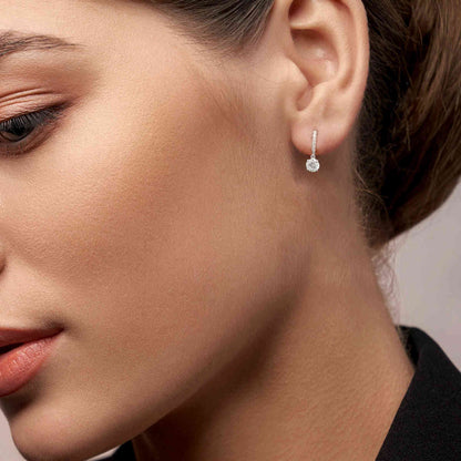 1 Carat Solitaire Diamond Drop Earrings Fascinating Diamonds