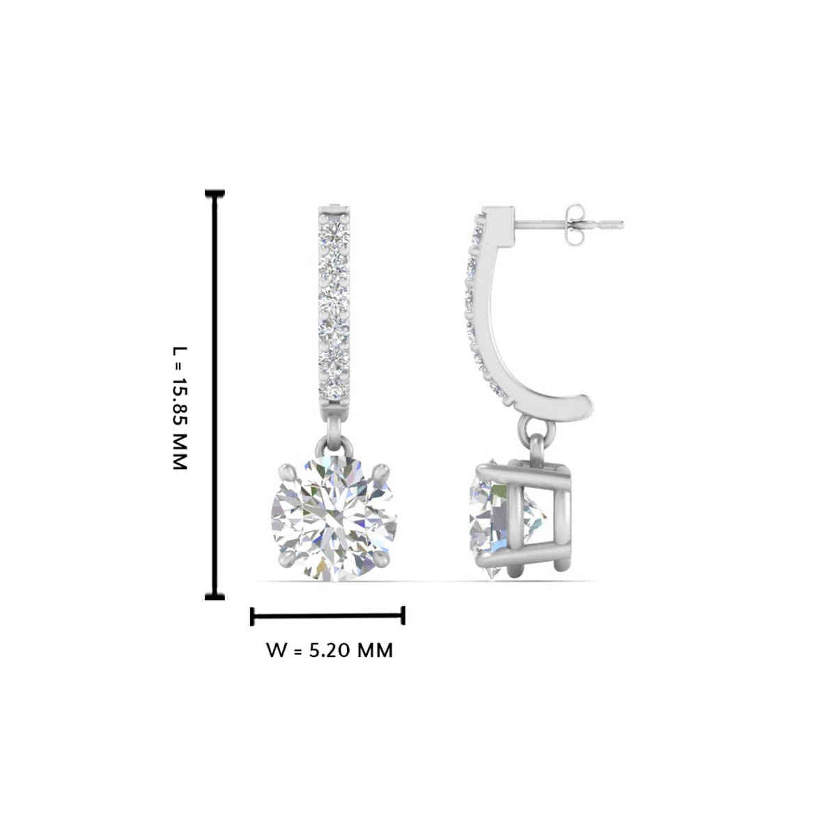 1 Carat Solitaire Diamond Drop Earrings Fascinating Diamonds