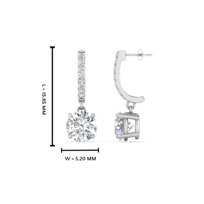 1 Carat Solitaire Diamond Drop Earrings Fascinating Diamonds